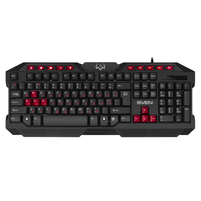 Игровой набор клавиатура+мышь+коврик SVEN GS-9200 (114 кл,, 8 смен. кл., 800-2400DPI, 5+1кл.) Sven GS-9200 Игровой набор клавиатура+мышь+коврик SVEN GS-9200 (114 кл,, 8 смен. кл., 800-2400DPI, 5+1кл.) Sven GS-9200