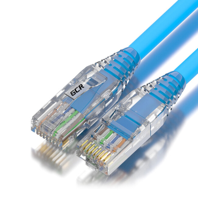 GCR Патч-корд 0.15m LSZH UTP кат.5e, синий, коннектор ABS, 24 AWG, ethernet high speed 1 Гбит/с, RJ45, T568B, GCR-52944 Greenconnect RJ45(m) - RJ45(m) Cat. 5e UTP  0.15м синий