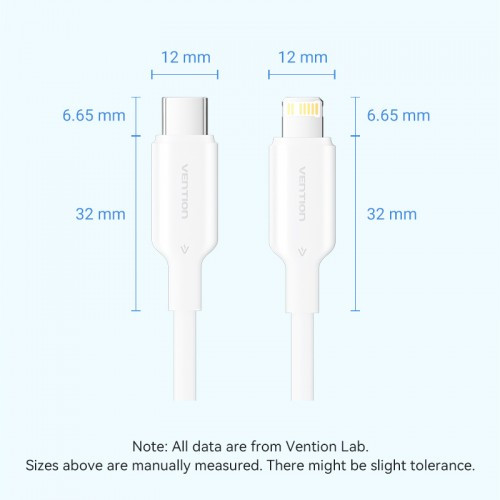 Кабель Vention USB 2.0 CM/Lightning 8M для iPad/iPhone 3A - 1м. Белый Vention LAKWF