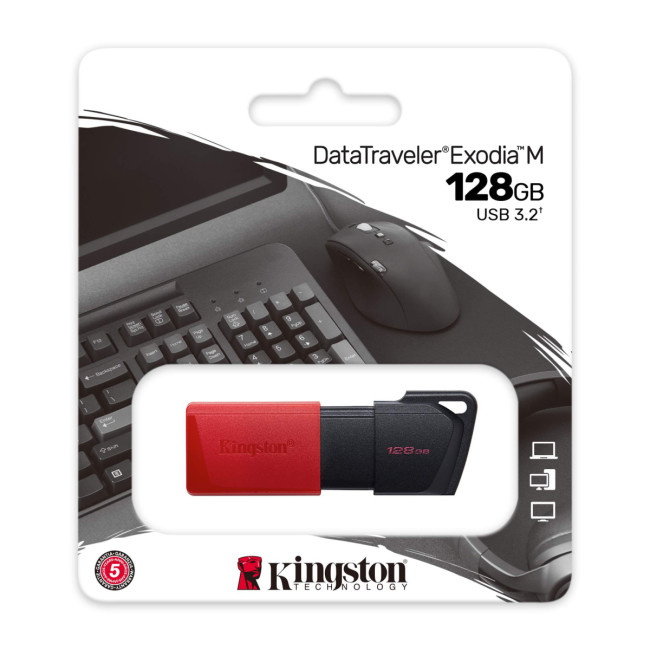 Флэш USB Kingston 128GB USB 3.2 Gen 1 DataTraveler Exodia M (Black + Red) Kingston DTXM/128GB Флэш USB Kingston 128GB USB 3.2 Gen 1 DataTraveler Exodia M (Black + Red) Kingston DTXM/128GB