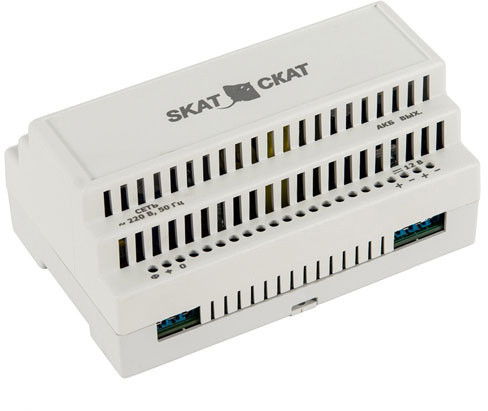 586 SKAT-12-6,0 DIN источник питания 12В 6А пластиковый корпус под DIN рейку 35 мм Бастион SKAT-12-6.0-DIN