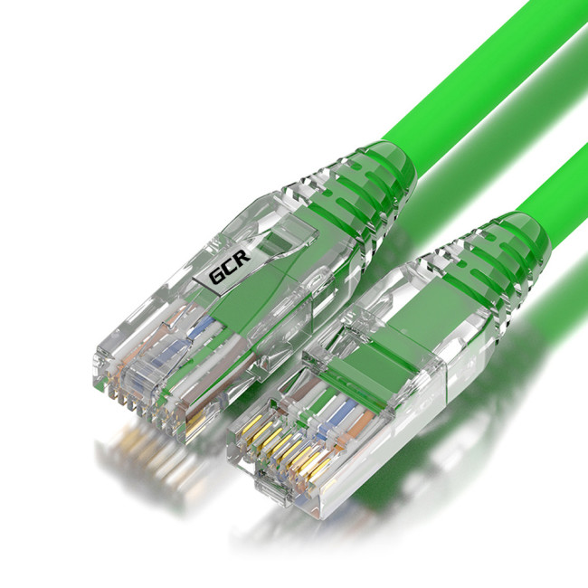 GCR Патч-корд 1.0m LSZH UTP кат.5e, зеленый, коннектор ABS, 24 AWG, ethernet high speed 1 Гбит/с, RJ45, T568B, GCR-52619 Greenconnect RJ45(m) - RJ45(m) Cat. 5e UTP  1м зеленый