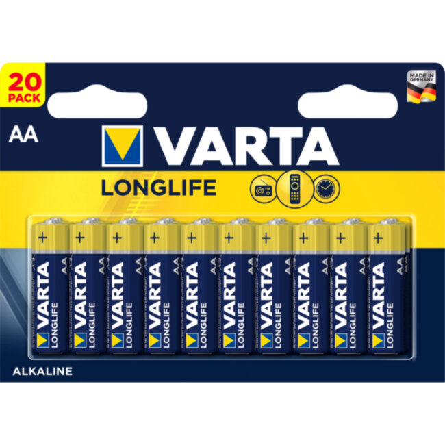 Батарейка Varta LONGLIFE LR6 AA BL20 Alkaline 1.5V (4106) (20/200) VARTA 04106101420