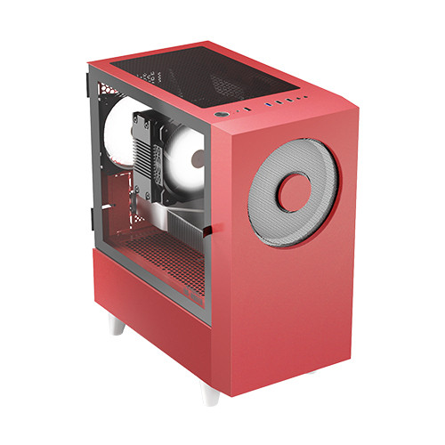 Корпус без блока питания WIZMAX M-ATX Mini Tower case EM1 Woofer Red