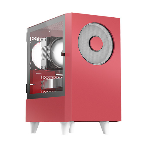 Корпус без блока питания WIZMAX M-ATX Mini Tower case EM1 Woofer Red