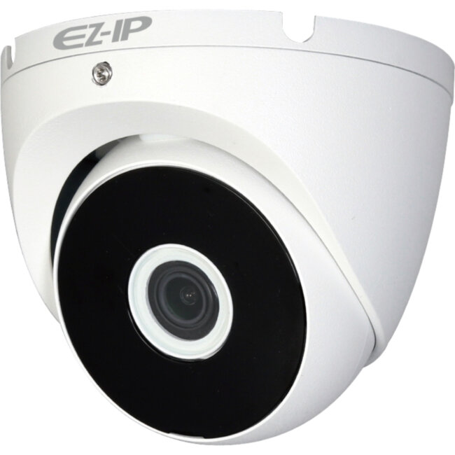 Видеокамера HDCVI купольная, 1/2.7" 1Мп КМОП25к/с при 720P3.6мм объектив20м ИК, Smart IR, ICR, OSD, 4в1(CVI/TVI/AHD/CVBS)IP67, металлический корпус Камера видеонаблюдения HD-CVI уличная EZ-IP by Dahua EZ-HAC-T2A11P-0360B