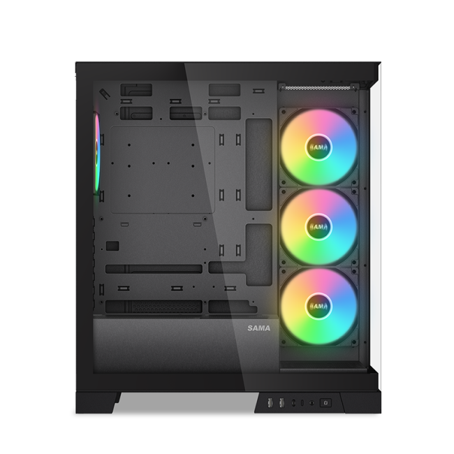 Корпус ПК без блока питания SAMA V50 Black V50-BKADA4X1-GL