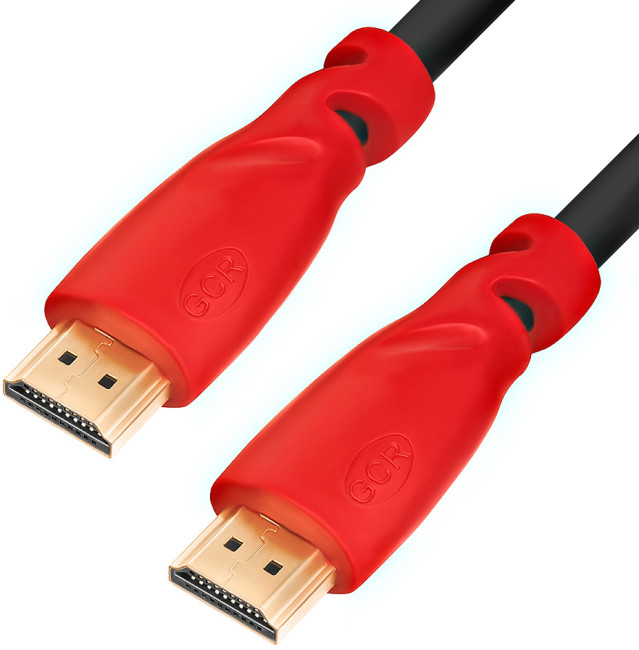 Greenconnect Кабель 1.5m, HDMI версия 2.0 HDR 4:2:2, Ultra HD, 4K 60 fps 60Hz/5K*30Hz, 3D, AUDIO, 18.0 Гбит/с, 28/28 AWG, OD7.3mm, тройной экран, черный, красные коннекторы, GCR-HM3012-1.5m Greenconnect HDMI (m) - HDMI (m) 1.5м