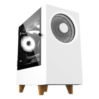 Корпус без блока питания WIZMAX M-ATX Mini Tower case EM1 Woofer White