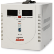 Стабилизатор POWERMAN AVS 5000D, ступенчатый регулятор, цифровые индикаторы уровней напряжения, 5000ВА, 140-260В, максимальный входной ток 24А, клеммная колодка, IP-20, напольный,  280мм х 200мм х 225мм, 8.6 кг. POWERMAN AVS 5000D