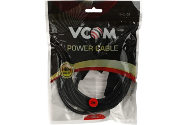 Кабель питания для ноутбуков 3-pin (угловая Евровилка) <VDE> 3G*0.5mm2 VCOM <CE022-CU0.5-3>, 3m VCOM CE022-CU0.5-3M Кабель питания для ноутбуков 3-pin (угловая Евровилка) <VDE> 3G*0.5mm2 VCOM <CE022-CU0.5-3>, 3m VCOM CE022-CU0.5-3M