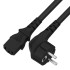 GCR Кабель питания 0.5m, Евровилка угловая - С13, GCR, 3*0,5mm, черный, GCR-54318 Greenconnect GCR-54318