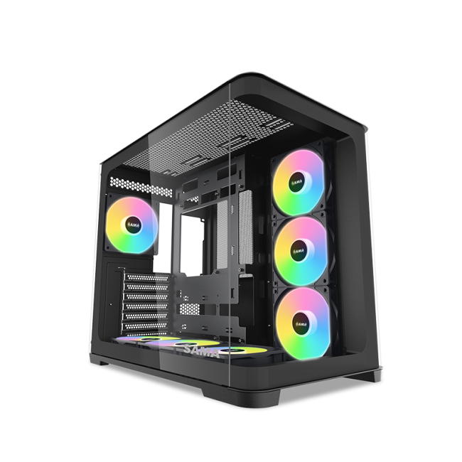 Корпус ПК без блока питания SAMA V60 Black V60-BKADA7X1-GL