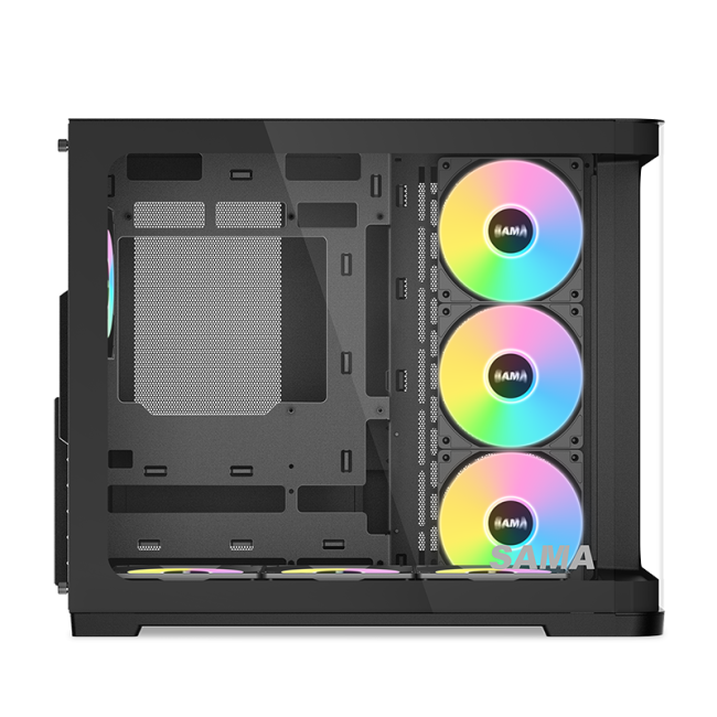 Корпус ПК без блока питания SAMA V60 Black V60-BKADA7X1-GL