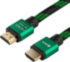 Greenconnect Кабель 0.5m HDMI версия 2.0, HDR 4:2:2, Ultra HD, 4K 60 fps 60Hz/5K*30Hz, 3D, AUDIO, 18.0 Гбит/с, 28/28 AWG, OD7.3mm, тройной экран, BICOLOR нейлон, AL корпус зеленый, GCR-51484 Greenconnect HDMI (m) - HDMI (m) 0.5м