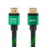 Greenconnect Кабель 0.5m HDMI версия 2.0, HDR 4:2:2, Ultra HD, 4K 60 fps 60Hz/5K*30Hz, 3D, AUDIO, 18.0 Гбит/с, 28/28 AWG, OD7.3mm, тройной экран, BICOLOR нейлон, AL корпус зеленый, GCR-51484 Greenconnect HDMI (m) - HDMI (m) 0.5м