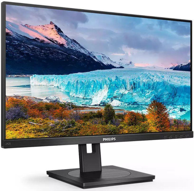 Монитор Philips 242S1AE 23.8'', 1920x1080, IPS, 75hz, 50M:1, 300cd, 4ms, VGA, HDMI 1.4, DP 1.2, Speakers, H. adj 130mm, pivot, VESA, 3Y, Black Philips 242S1AE Монитор Philips 242S1AE 23.8'', 1920x1080, IPS, 75hz, 50M:1, 300cd, 4ms, VGA, HDMI 1.4, DP 1.2, Speakers, H. adj 130mm, pivot, VESA, 3Y, Black Philips 242S1AE