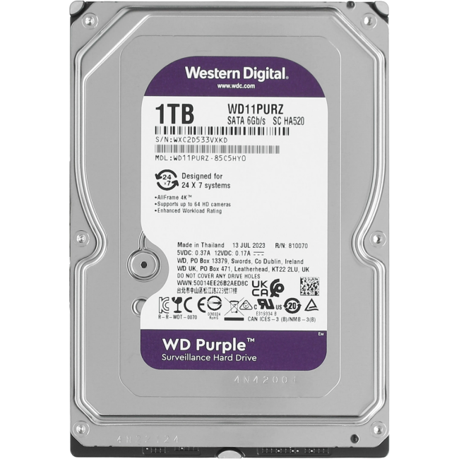 Жесткий диск WD Purple 1Tb (WD11PURZ) Жесткий диск WD Purple 1Tb (WD11PURZ)