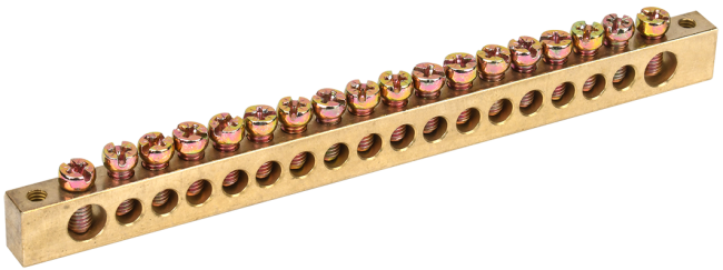 Шина PEN "земля-ноль" 8х12мм 20/2 (20групп/креп по краям) IEK IEK YNN21-20-100 Шина PEN "земля-ноль" 8х12мм 20/2 (20групп/креп по краям) IEK IEK YNN21-20-100