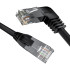 GCR Патч-корд прямой 0.5m UTP кат.5e, черный, левый угол, литой, ethernet high speed, RJ45, T568B, GCR-53149 Greenconnect RJ45(m) - RJ45(m) Cat. 5e 0.5м чёрный