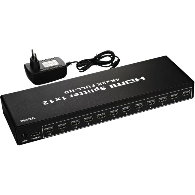 Разветвитель HDMI Spliitter 1=>12 3D Full-HD 1.4v, каскадируемый VCOM <DD4112> VCOM DD4112 Разветвитель HDMI Spliitter 1=>12 3D Full-HD 1.4v, каскадируемый VCOM <DD4112> VCOM DD4112