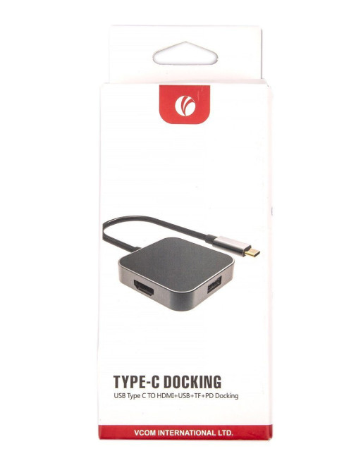 Aдаптер USB3.1 Type-CM-->HDMI+USB3.0+PD charging, TF, Aluminum Shell, VCOM <CU457> VCOM USB 3.2 Type-C (m) - HDMI (f),USB 3.2 Type-AF,USB 3.2 Type-C (f)