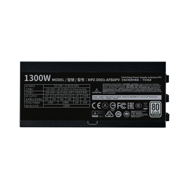 Блок питания 1300W Cooler Master MPZ-D001-AFBAPV-EU Блок питания 1300W Cooler Master MPZ-D001-AFBAPV-EU