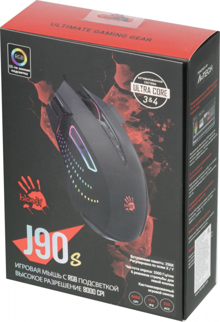 Мышь A4Tech J90S BLACK ACTIVATED Мышь A4Tech J90S BLACK ACTIVATED