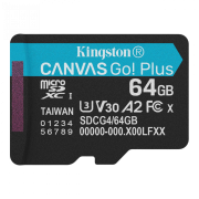 Карта памяти Kingston 64GB microSDXC Canvas Go Plus Gen4 200MB/s A2 U3 V30 Card W/O ADP Kingston SDCG4/64GBSP Карта памяти Kingston 64GB microSDXC Canvas Go Plus Gen4 200MB/s A2 U3 V30 Card W/O ADP Kingston SDCG4/64GBSP