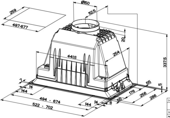 Встраиваемая в шкаф вытяжка Faber Faber INKA PLUS HCS X A52