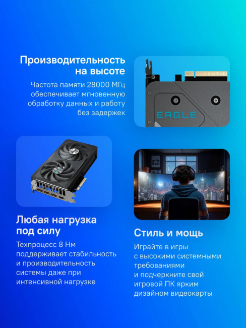 Видеокарта Gigabyte GV-N5060EAGLE OC-8GD 1.0 Видеокарта Gigabyte GV-N5060EAGLE OC-8GD 1.0