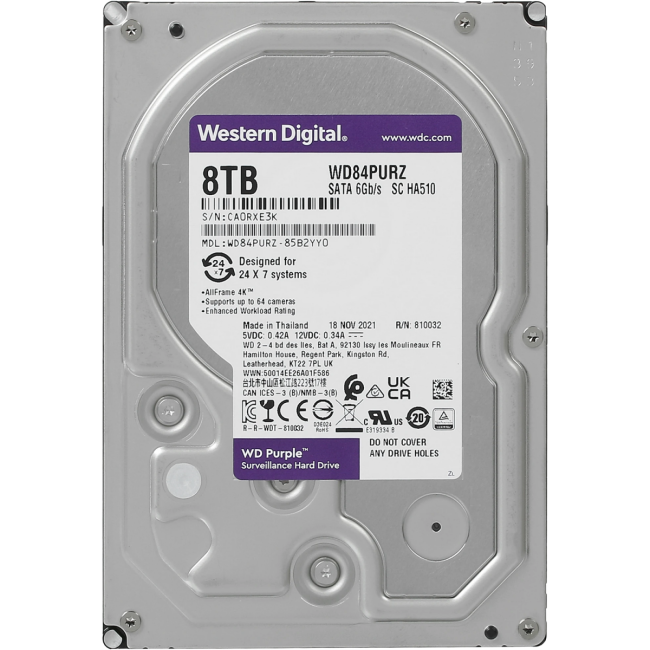 Жесткий диск WD Purple 8Tb (WD84PURZ) Жесткий диск WD Purple 8Tb (WD84PURZ)