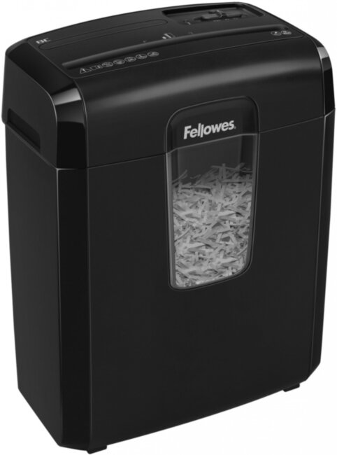 Шредер Fellowes® Powershred® 8C, DIN P-4, 4х35мм, 8лст., 14лтр.,уничт.: скобы,скр., пл.карты Fellowes Powershred 8C