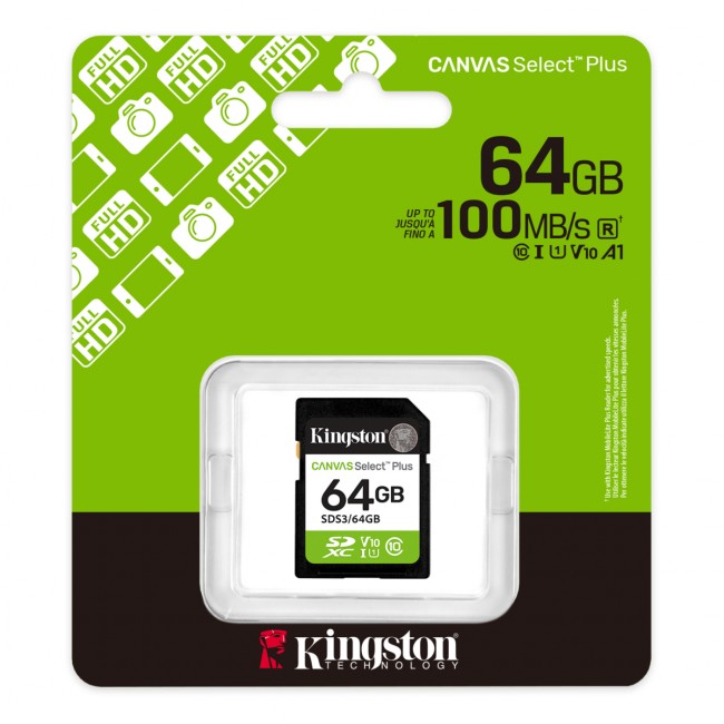 Карта памяти Kingston Canvas Select Plus Canvas Select Plus Карта памяти Kingston Canvas Select Plus Canvas Select Plus