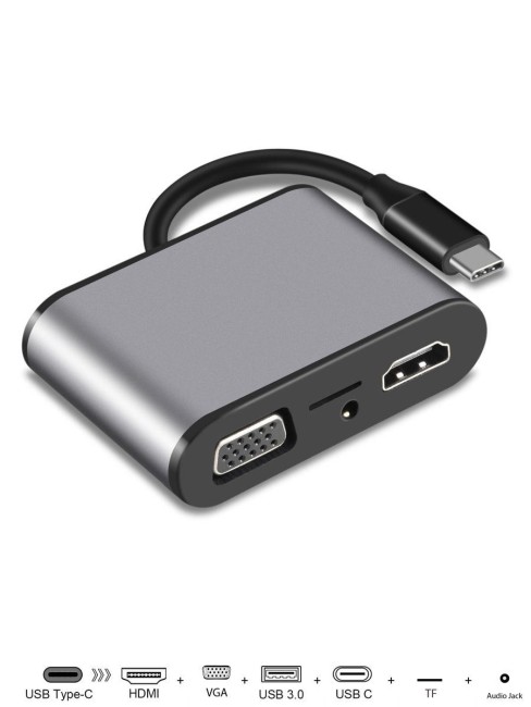 Aдаптер USB3.1 Type-CM-->HDMI +VGA+3XUSB +PD charging+TF+AUDIO,Aluminum Shell, VCOM <CU425> VCOM USB 3.2 Type-C (m) - VGA (f),HDMI (f),mini jack 3.5 mm (f),USB 3.2 Type-AF,USB 3.2 Type-C (f),2 x USB 2.0 Type-AF Aдаптер USB3.1 Type-CM-->HDMI +VGA+3XUSB +PD charging+TF+AUDIO,Aluminum Shell, VCOM <CU425> VCOM USB 3.2 Type-C (m) - VGA (f),HDMI (f),mini jack 3.5 mm (f),USB 3.2 Type-AF,USB 3.2 Type-C (f),2 x USB 2.0 Type-AF