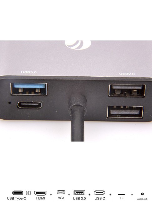Aдаптер USB3.1 Type-CM-->HDMI +VGA+3XUSB +PD charging+TF+AUDIO,Aluminum Shell, VCOM <CU425> VCOM USB 3.2 Type-C (m) - VGA (f),HDMI (f),mini jack 3.5 mm (f),USB 3.2 Type-AF,USB 3.2 Type-C (f),2 x USB 2.0 Type-AF Aдаптер USB3.1 Type-CM-->HDMI +VGA+3XUSB +PD charging+TF+AUDIO,Aluminum Shell, VCOM <CU425> VCOM USB 3.2 Type-C (m) - VGA (f),HDMI (f),mini jack 3.5 mm (f),USB 3.2 Type-AF,USB 3.2 Type-C (f),2 x USB 2.0 Type-AF