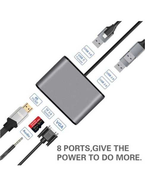 Aдаптер USB3.1 Type-CM-->HDMI +VGA+3XUSB +PD charging+TF+AUDIO,Aluminum Shell, VCOM <CU425> VCOM USB 3.2 Type-C (m) - VGA (f),HDMI (f),mini jack 3.5 mm (f),USB 3.2 Type-AF,USB 3.2 Type-C (f),2 x USB 2.0 Type-AF Aдаптер USB3.1 Type-CM-->HDMI +VGA+3XUSB +PD charging+TF+AUDIO,Aluminum Shell, VCOM <CU425> VCOM USB 3.2 Type-C (m) - VGA (f),HDMI (f),mini jack 3.5 mm (f),USB 3.2 Type-AF,USB 3.2 Type-C (f),2 x USB 2.0 Type-AF