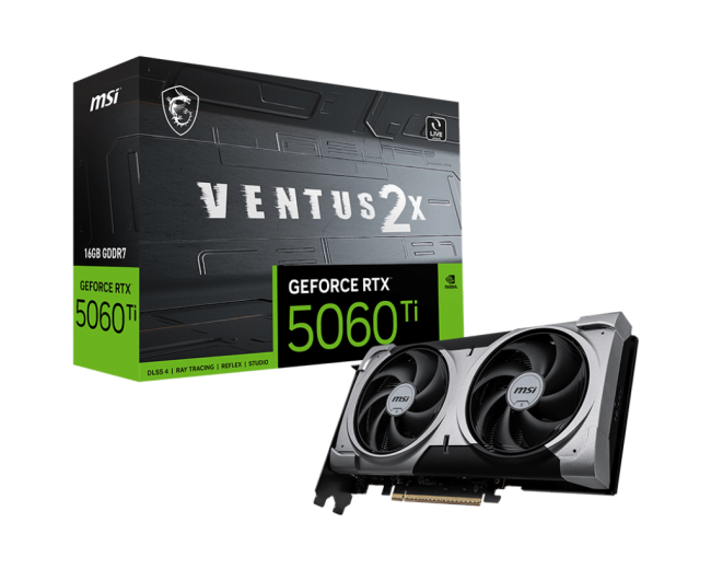 Видеокарта MSI GeForce RTX 5060 Ti 16G VENTUS 2X OC PLUS Видеокарта MSI GeForce RTX 5060 Ti 16G VENTUS 2X OC PLUS