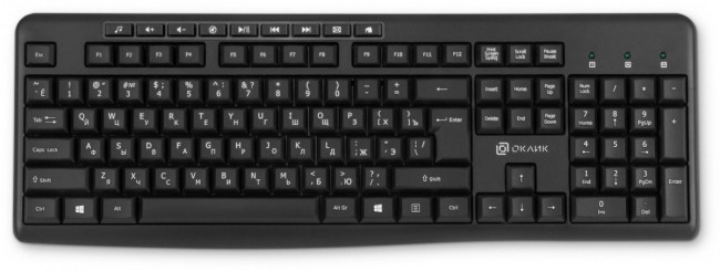 Клавиатура Oklick K225W черный USB беспроводная Multimedia (1875232) Oklick 1875232