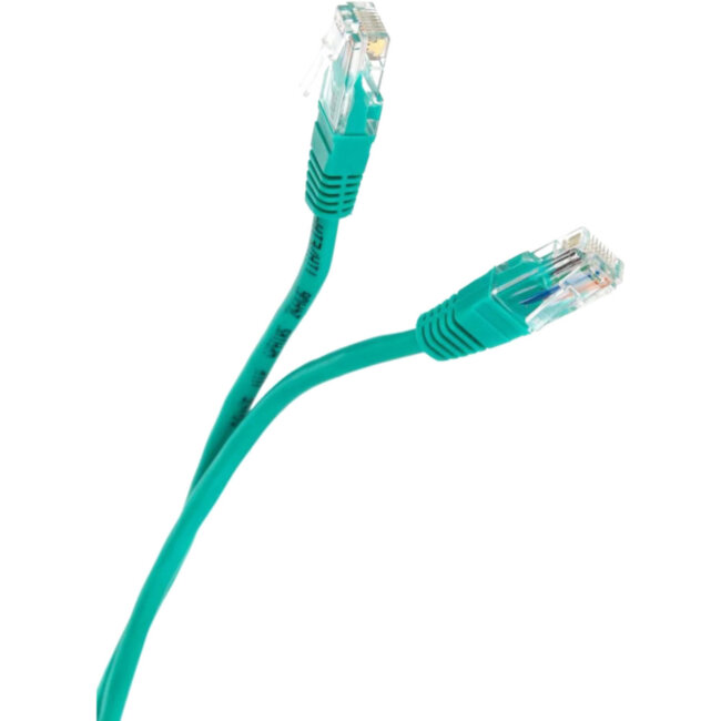 Патчкорд литой "Telecom" UTP кат.5е 1,0м зеленый VCOM NA102-G-1M