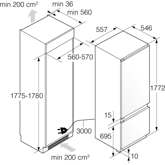 Встраиваемый холодильник ASKO ASKO RBC276DNC1