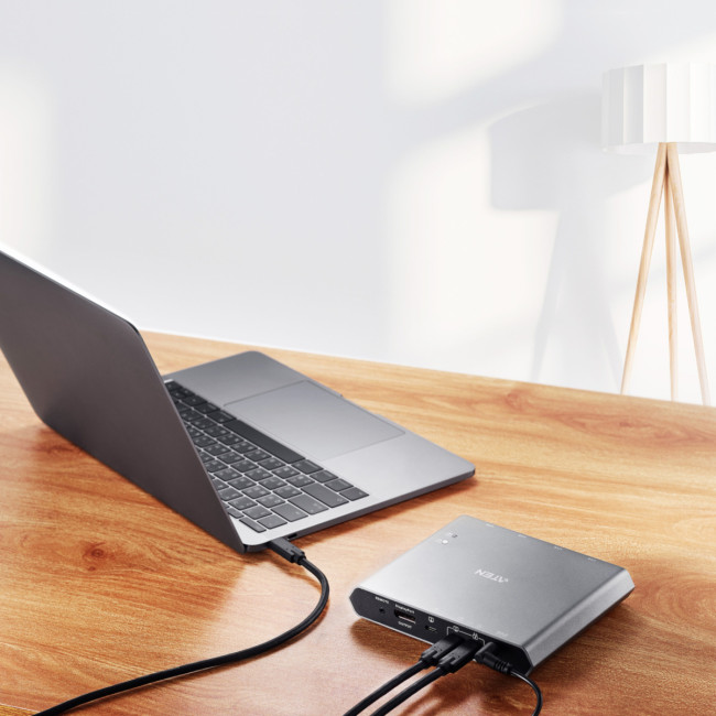 2-Port 4K DisplayPort USB-C KVM док станция ATEN US3311 2-Port 4K DisplayPort USB-C KVM док станция ATEN US3311