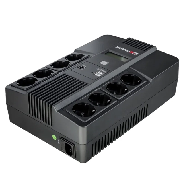 ИБП Ермак Линейно-интерактивный 800 ВА/480 Вт, 8xSchuko,  ЖК, 2хUSB, ШхГхВ 202х293х93мм., вес 4.9кг. ЕРМАК СБП ЕРМАК 220-220.0.8-32-ВН