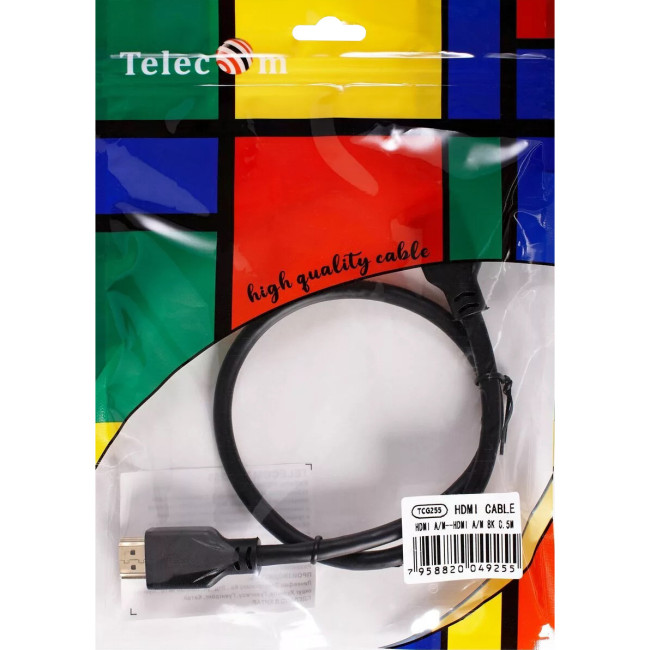 Кабель HDMI 19M/M,ver. 2.1, 8K@60 Hz 0.5m Telecom <TCG255-0.5M> VCOM TCG255-0.5M Кабель HDMI 19M/M,ver. 2.1, 8K@60 Hz 0.5m Telecom <TCG255-0.5M> VCOM TCG255-0.5M