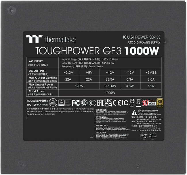 Блок питания Thermaltake PS-TPD-1000FNFAGE-4 Блок питания Thermaltake PS-TPD-1000FNFAGE-4