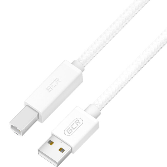 GCR Кабель Premium 0.5m USB 2.0, AM/BM, белый нейлон 28/24 AWG, экран, армированный, морозостойкий, GCR-54210 Greenconnect GCR-54210