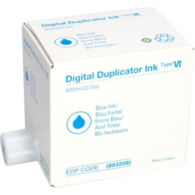 Чернила для дупликатора тип VI синие  (5 картриджей*600мл) Ricoh 893208