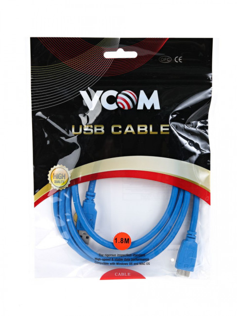 Кабель соединительный USB3.0 Am-MicroBm 1,8m VCOM (VUS7075-1.8M) VCOM USB 3.2 Type-AM - USB Micro-B 1.8м