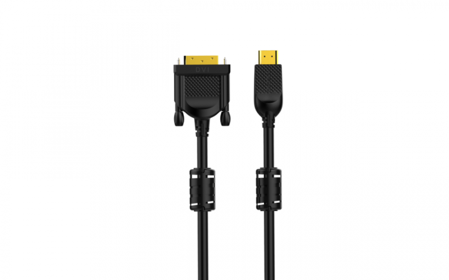 Кабель HDMI AM/DVI(24+1)M, 3м, CU, 1080P@60Hz, 2F, VCOM <CG484G-3M> VCOM HDMI (m) - DVI-D (m)