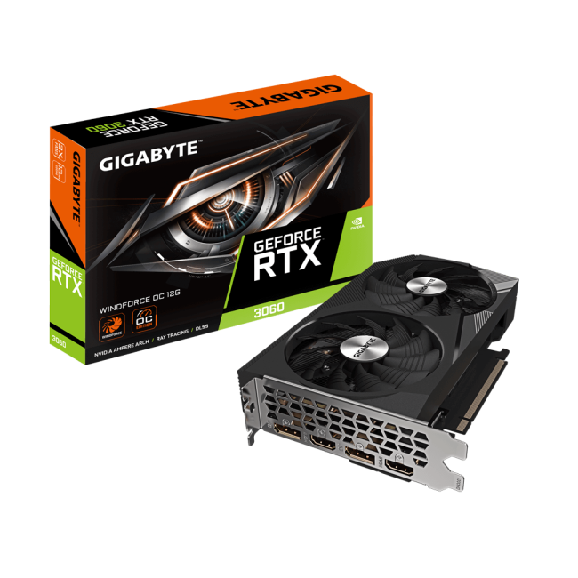 Видеокарта Gigabyte GV-N3060WF2OC-12GD 2.0 Видеокарта Gigabyte GV-N3060WF2OC-12GD 2.0